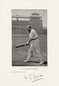 W.G.GRACE, nice signature below photo from book "W.G.Grace Cutting".