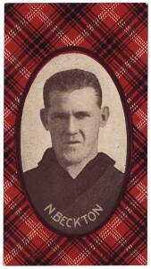 1922 McIntyre Bros "Football Champions Series 2" - N.Beckton (Essendon). G/VG.
