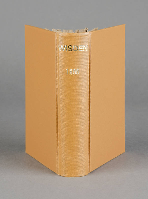 "Wisden Cricketers' Almanack" for 1895, rebound in tan cloth, preserving original wrappers. G/VG.