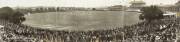 1903-04 AUSTRALIA v ENGLAND, panoramic postcard by H&B - "Melbourne Cricket Ground, Australia v England"; also c1950s postcards published by Marylebone Cricket Club (2). Fair/VG condition.