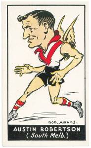 1933 Carreras (Standard Cigarettes) "Football Series" (Bob Mirams Caricatures), complete set [72]. Mainly VG.
