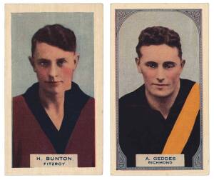 1933 Hoadleys "Victorian Footballers", complete set [100]. Mainly G/VG.