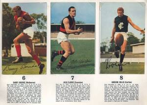 1965 Mobil "Footy Photos - VFL Footballers", complete set [40]. Fair/VG (stuck into album with photo corners).