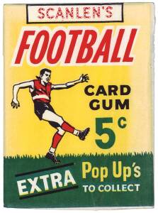 1966 Scanlens wrapper, "Scanlen's Football Card Gum 5c, Extra Pop Up's to Collect". G/VG.