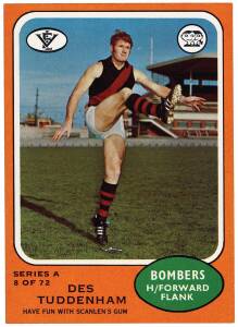 1973 Scanlens "Footballers", Series A, complete set [72]. G/VG.