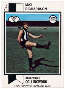 1974 Scanlens "Footballers", complete set [132], plus Checklists [12]. VG. Superb.