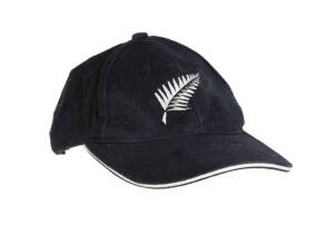 JACOB ORAM'S NEW ZEALAND&nbsp;CRICKET CAP, baseball-style,&nbsp;black with embroidered Silver Fern on front, worn & signed inside by Jacob Oram. Good match-used condition. [Jacob Oram has played 33 Tests, 160 ODIs & 36 T20Is 2003-12].