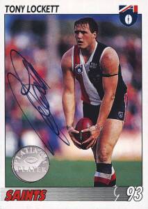 1993 Select "Signature Cards", complete set [4] - Tony Lockett, Stewart Loewe, Jason Dunstall & Stephen Kernahan. VG.