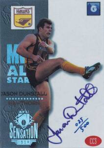1994 Dynamic AFL Sensation "MVP Signature Cards", complete set [5] - Brendon Gale, Glen Jakovich, Jason Dunstall, Greg Williams & Shaun Rehn. All numbered 025/500. G/VG.