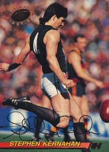 1994 Select "AFL Stars Signature Cards", complete set [10] - Gavin Brown, Stephen Kernahan, Tony Modra, Nathan Buckley, Paul Salmon, Gavin Wanganeen, Paul Roos, Jason Dunstall, Garry Hocking & Wayne Carey; plus Gary Ablett Legend Card. G/VG.