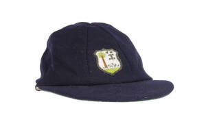 CLIVE LLOYD'S WEST INDIES TEST CAP, blue wool, wire embroidered West Indies badge on front, named inside "Clive H.Lloyd" and signed inside by Clive Lloyd. G/VG condition. [Clive Lloyd played 110 Tests & 87 ODIs 1966-85. He was Wisden's Cricketer of the Ye