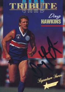 1995 Select "Signature Cards", complete set [9] - Gary Ablett, Wayne Carey, Jason Dunstall, Gavin Wanganeen, Glen Jakovich, Doug Hawkins, Dermott Brereton, Tim Watson & Tony Shaw. G/VG.