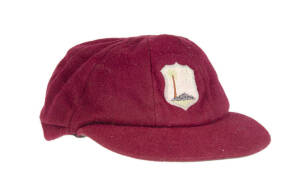 CLIVE LLOYD'S WEST INDIES TEST CAP, maroon wool,&nbsp;embroidered West Indies badge on front, named inside "Clive Lloyd" and signed inside by Clive Lloyd. Good match-used condition. [Clive Lloyd played 110 Tests & 87 ODIs 1966-85. He was Wisden's Cricketer of 