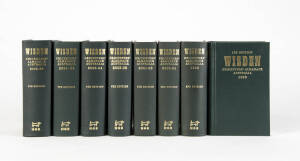 "Wisden Cricketers' Almanack Australia", complete run of the first eight editions, 1998 to 2005-06, deluxe edition bound in dark green leather, all numbered 18 of 100.