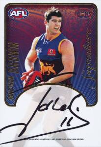 2009 Herald Sun "Signature Cards", complete set [4] - Dale Thomas, Brendan Fevola, Jonathon Brown & Brent Harvey. G/VG.