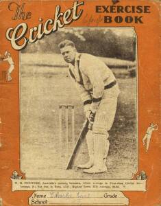 1932 "The Cricket Exercise Book" covers (3) with pictures of W.H.Ponsford/ W.Voce, M.W.Tate/ C.V.Grimmett & S.J.McCabe/ R.E.S.Wyatt. Fair/G. Scarce.