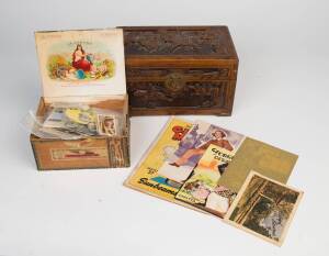 BALANCE OF COLLECTION, noted c1933-81 cigarette & trade cards including 1938 Hoadleys "Test Cricketers" [16/36]; 1933 Allens "Footballers" [45/144]; 1933 Carreras "Football Series - Bob Mirams Caricatures" [21/72]; also collection of cigarette packets in 