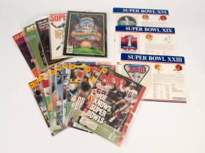 SUPER BOWL, Official Programs complete run (46) from 1967-2013, G/VG condition. Also 'Sports Illustrated' Super Bowl issues complete run from 1967-2013 (46). Plus Super Bowl XVI patch & small range of other magazines (8).