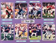 NFL: Signed displays, noted "Star QBs" display with 8 signed photos including Joe Montana, Troy Aikman & Steve Young; "The Great Defensive Backs" display with 4 signed photos including Willie Wood, Mel Blount, Deion Sanders & Rod Woodson; plus 2 other dis - 2