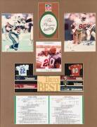 NFL: Signed displays, noted "Star QBs" display with 8 signed photos including Joe Montana, Troy Aikman & Steve Young; "The Great Defensive Backs" display with 4 signed photos including Willie Wood, Mel Blount, Deion Sanders & Rod Woodson; plus 2 other dis - 3