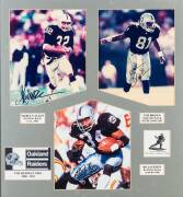 NFL: Framed displays (4) with total 22 signed photographs, noted Emmitt Smith, Troy Aikman, Terrell Davis, Marcus Allen, Ray Nitschke & Dick Butkus. Largest 67x97cm.&nbsp;Most with CoAs.&nbsp; - 4