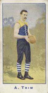 1904 Sniders & Abrahams "Australian Footballers", Series A - part sets with blue framelines [5/23] & without blue framelines [1/50]. Fair/G. (Total 6).