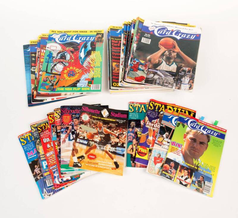CARD MAGAZINES, noted "Card Crazy" (26 issues, 1994-98); "The Cardinal" (20 issues); "Silhouette Stadium" (12 issues).