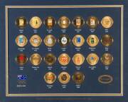 BALANCE OF COLLECTION, noted box of football & cricket with "Football Record"s & Don Bradman plate; signed photos of Nigel Smart & Malcolm Blight; 2000 Sydney Olympics framed displays - Poster Pin set & Emblem Medallion set.