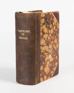 Thick volume titled on spine "Pamphlets on Cricket", containing 'Cricket and Cricketers in 1875' ("John Lillywhite's Cricketer's Companion for 1876"); plus "James Lillywhite's Cricketers' Annual" for 1877, 1878, 1879 & 1880 (the last three containing the 