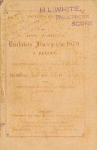 "Wisden Cricketers' Almanack for 1879", original paper wrappers. Fair/Good condition.