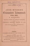 "Wisden Cricketers' Almanack for 1885", original paper wrappers. Fair/Good condition.