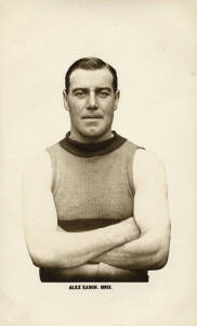1922 Footscray Football Club "Player Postcard Series" [1/20 known] - Alex Eason, Rover. G/VG condition. Rarity 10.