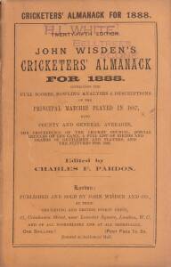 "Wisden Cricketers' Almanack for 1888", original paper wrappers. Fair/Good condition.