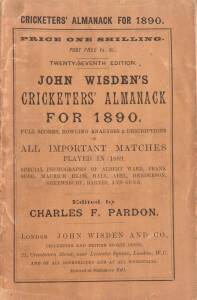 "Wisden Cricketers' Almanack for 1890", original paper wrappers. Fair/Good condition.