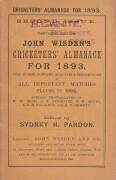 "Wisden Cricketers' Almanack for 1893", original paper wrappers. Good condition.