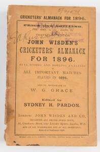 "Wisden Cricketers' Almanack for 1896", original paper wrappers. Fair/Good condition (back wrapper loose).