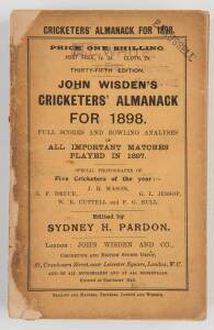 "Wisden Cricketers' Almanack for 1898", original paper wrappers. Fair/Good condition.