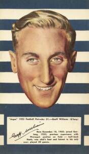 1953 Argus "1953 Football Portraits", large size (11x19cm), part set of Geelong players [4/72]. G/VG.