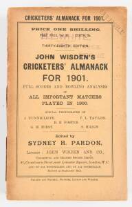 "Wisden Cricketers' Almanack for 1901", original paper wrappers. Fair/Good condition (spine damaged).