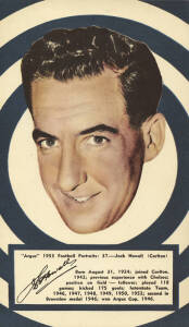 1953 Argus "1953 Football Portraits", large size (11x19cm), almost complete set of Carlton players [5/72]. G/VG.