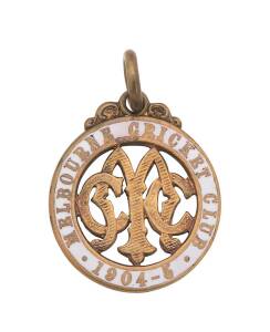 MELBOURNE CRICKET CLUB, 1904-5 membership badge, made by Stokes, No.415.