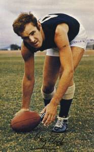 1971 Mobil "1971 Mobil Footy Photos - SANFL Footballers", complete set [40] stuck into album. Good condition. Scarce.