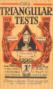 "The Triangular Tests 1876-1912" by Dorey [London, 1912], rebound preserving original wrappers.