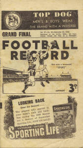 1950 "Football Record"s, comprising home & away matches (4) & Grand Final - Essendon v North Melbourne. Fair/Good condition.