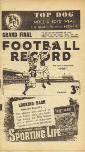 1950 "Football Record", Grand Final - Essendon v North Melbourne. Fair/Good condition.