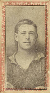 c1922 Davies & Herbert "Newcastle Famous Footballers" (rugby & soccer), almost complete set [49/50] with red ornamental border; plus missing card [1/50] with blue border. Fair/G. Rare set.