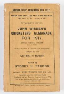 "Wisden Cricketers' Almanack for 1917", original paper wrappers. Fair/Good condition.