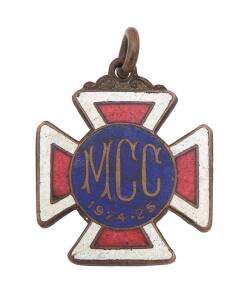 MELBOURNE CRICKET CLUB, 1924-25 membership badge, made by Bentley, Country member No.697.