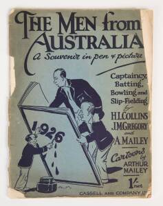 "The Men from Australia - A Souvenir in pen & picture" by Collins, Gregory & cartoons by Arthur Mailey [London, 1926], 20 pages. Fair condition. Scarce.