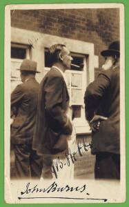 AUTOGRAPHS: Snapshot photograph signed by J.B.Hobbs, Plum Warner & MP John Burns. Also page signed by Bill Bowes.